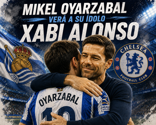 Mikel Oyarzabal verá a su ídolo Xabi Alonso-image